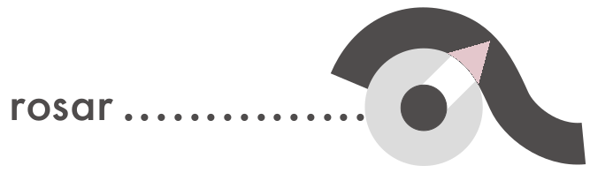 Logo rosar mit Stift im Auge-Symbol